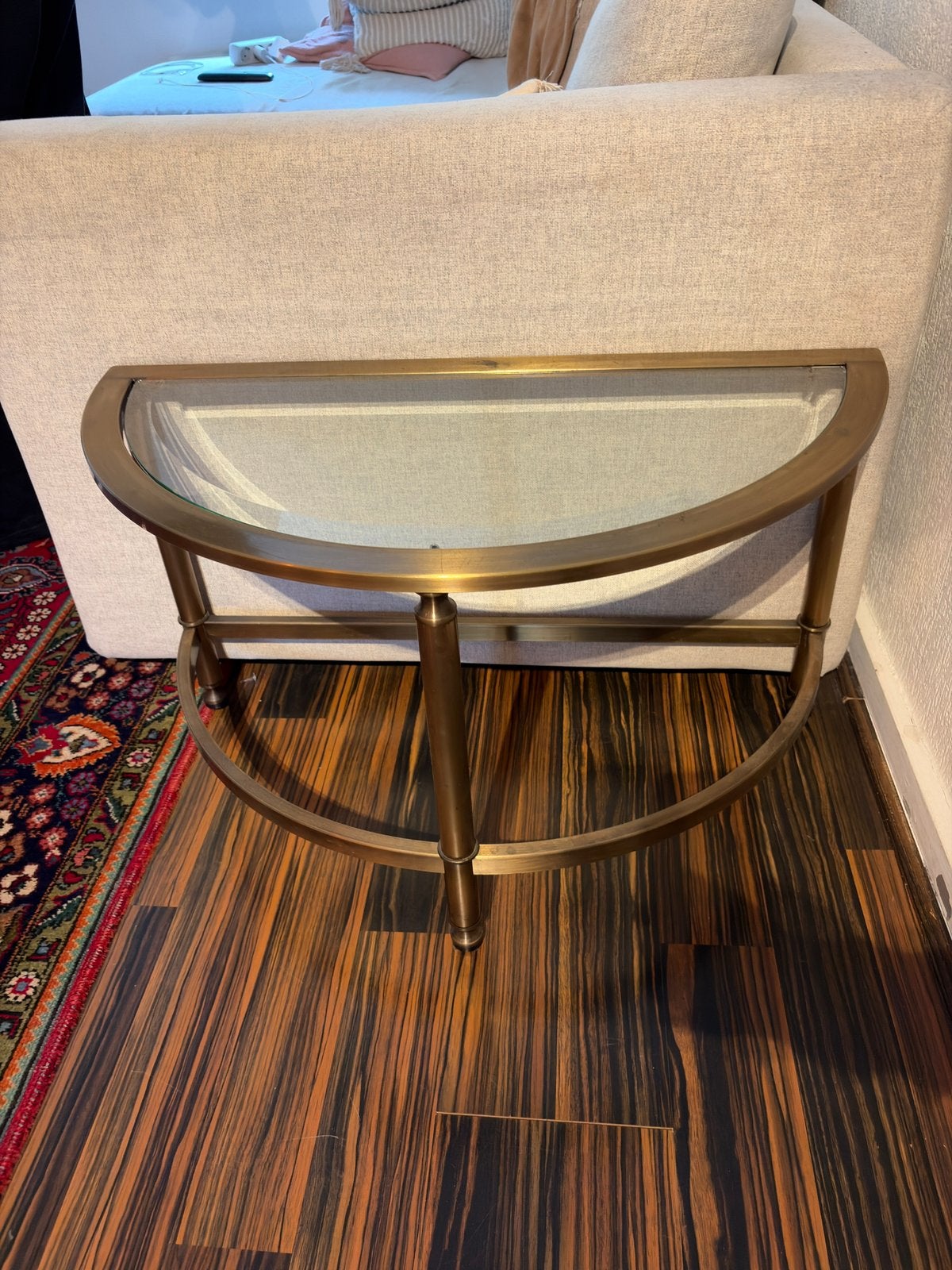 Bijzettafel - hollywood regency stijl, 50 tot 100 cm, Rond, Zo goed als nieuw, Minder dan 50 cm