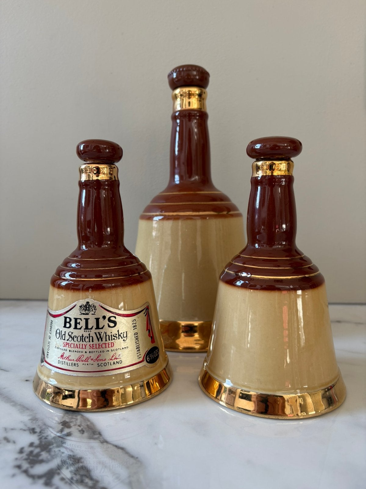 Vintage Bell’s whisky flessen (set 3 stuks), Verzamelen, Ophalen of Verzenden, Zo goed als nieuw, Verpakking