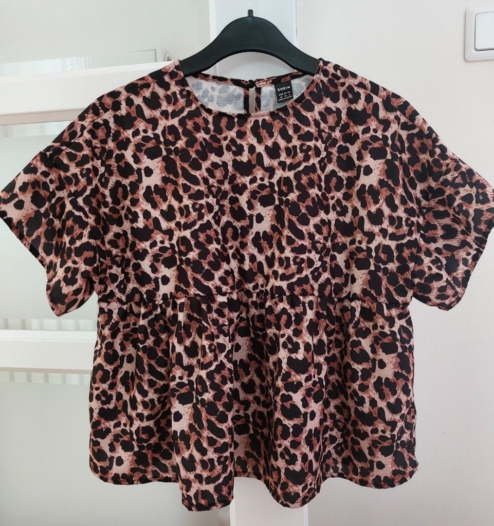 Blouse oversized Shein mt 34, Bruin, Ophalen of Verzenden, Zo goed als nieuw, Maat 34 (XS) of kleiner