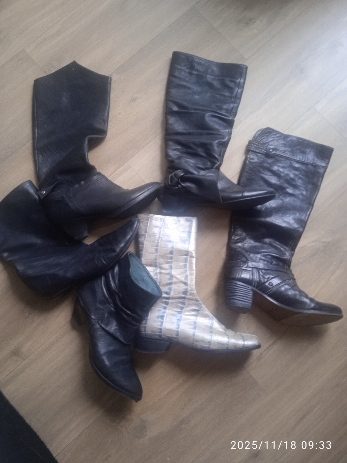 Leren laarzen., Hoge laarzen, Zwart, Ophalen of Verzenden, Gedragen