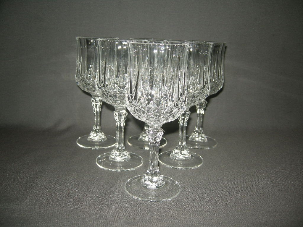 Kristal d'Arques Longchamps, witte wijn- en champagneglazen, Ophalen of Verzenden