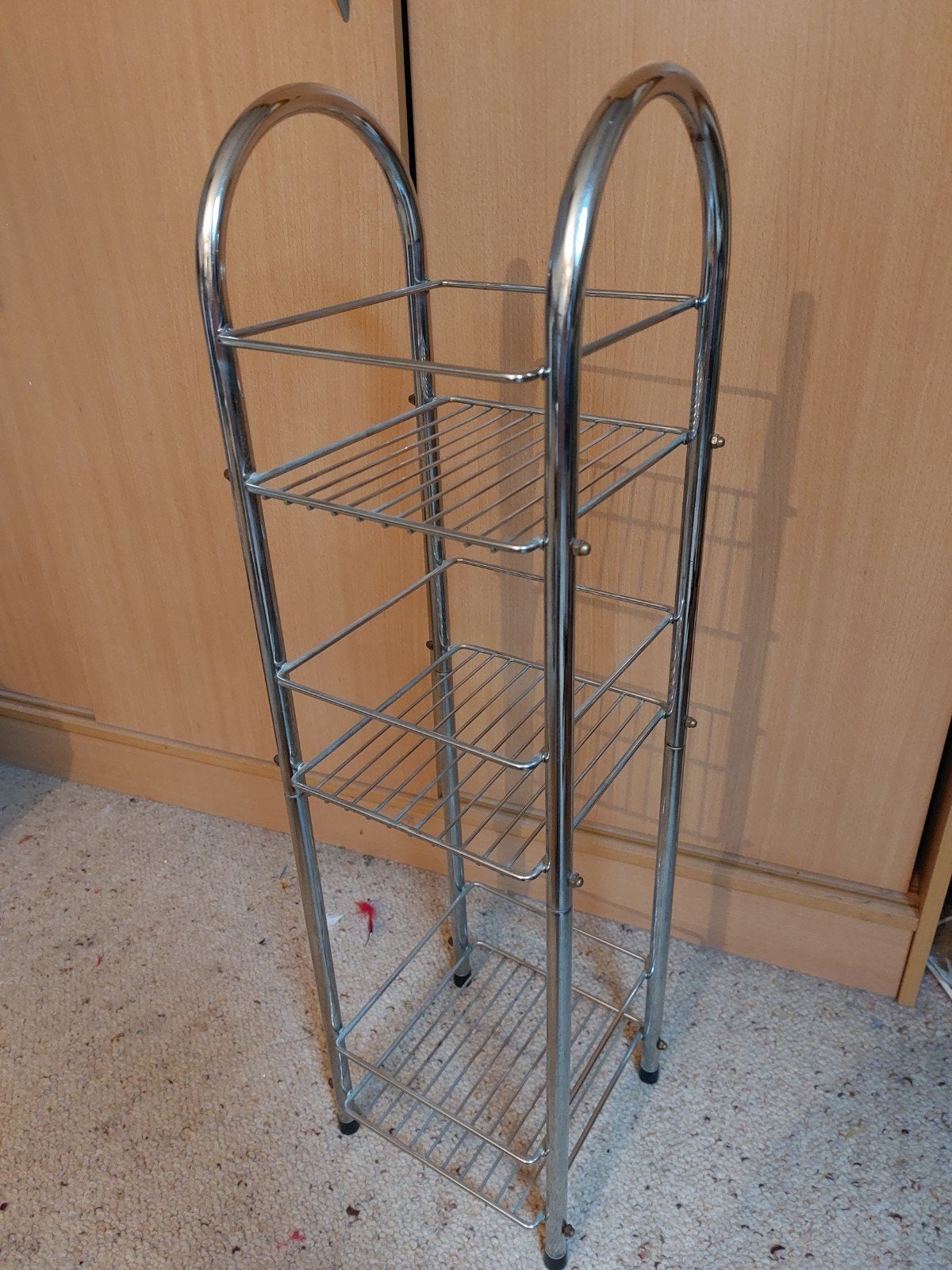 Chroom rekje met 4 planken, Ophalen, Gebruikt