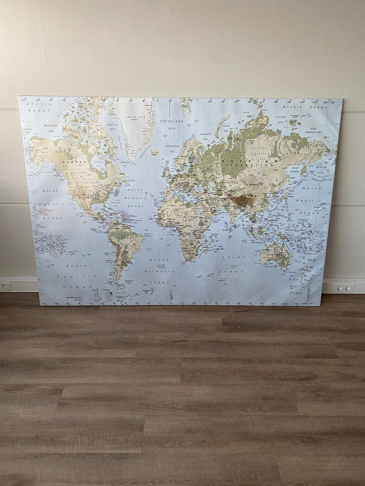 Grote Wereldkaart Wanddecoratie B200cm x H140cm, Ophalen, 2000 tot heden, Wereld, Landkaart