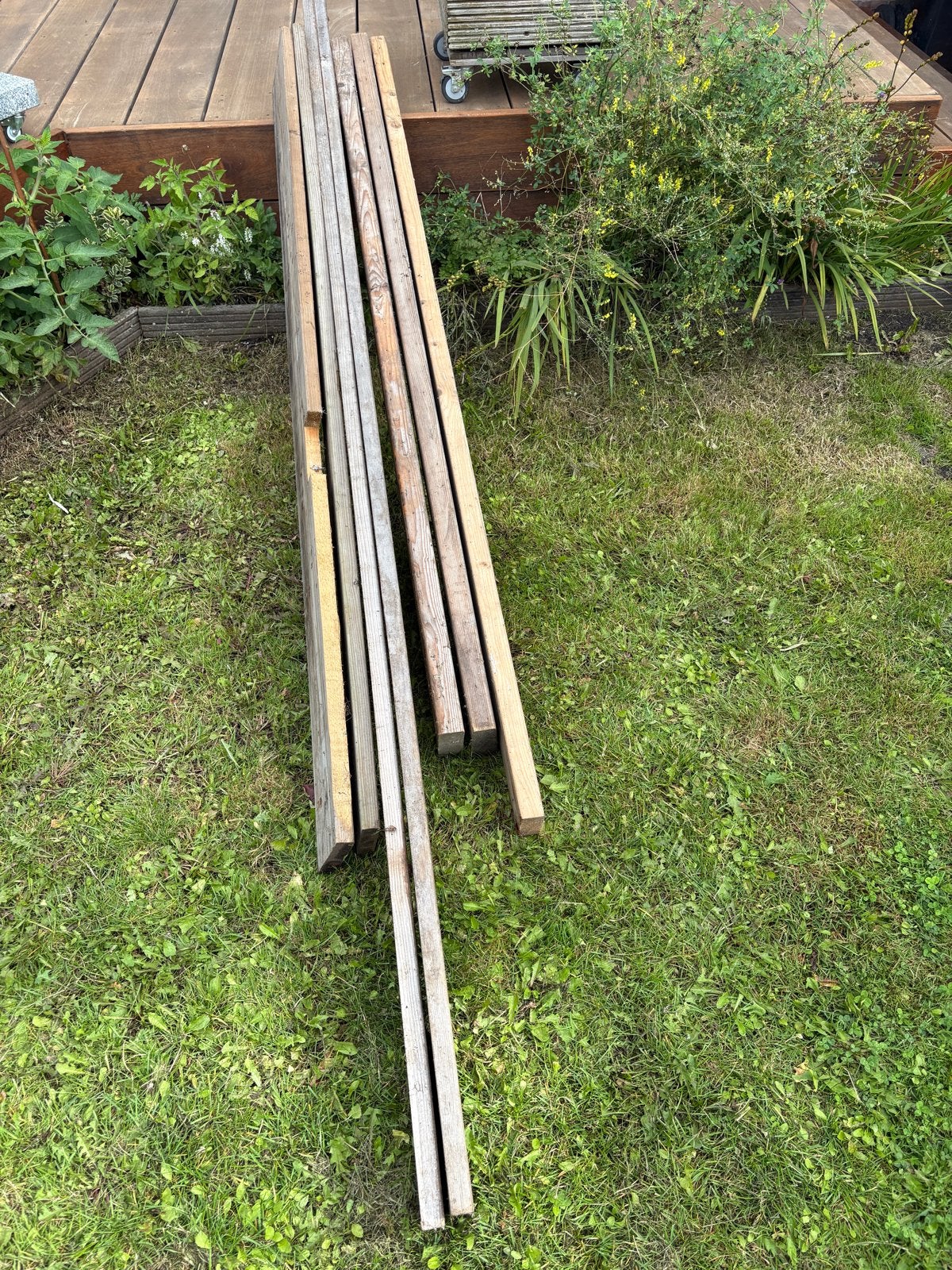 Gebruikte houten balken, Doe-het-zelf en Verbouw, Ophalen, Gebruikt, 25 tot 50 mm, 200 tot 250 cm