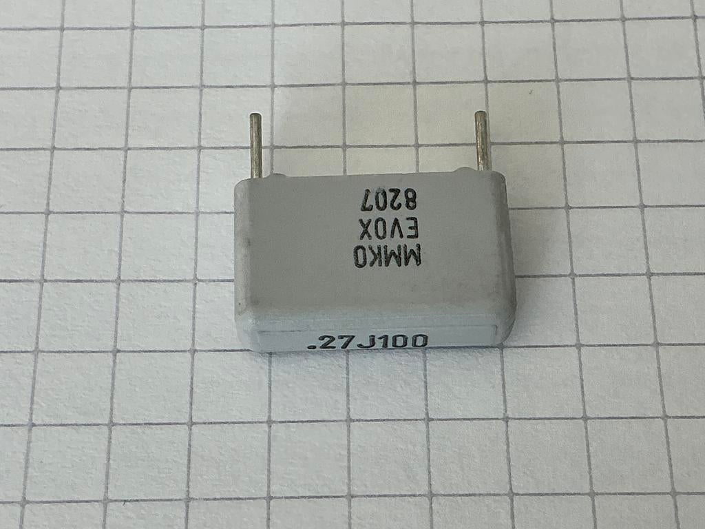 Evox 0,27UF 100V 15mm MMK condenstor 270nf, Evox, Ophalen of Verzenden, Zo goed als nieuw, NA