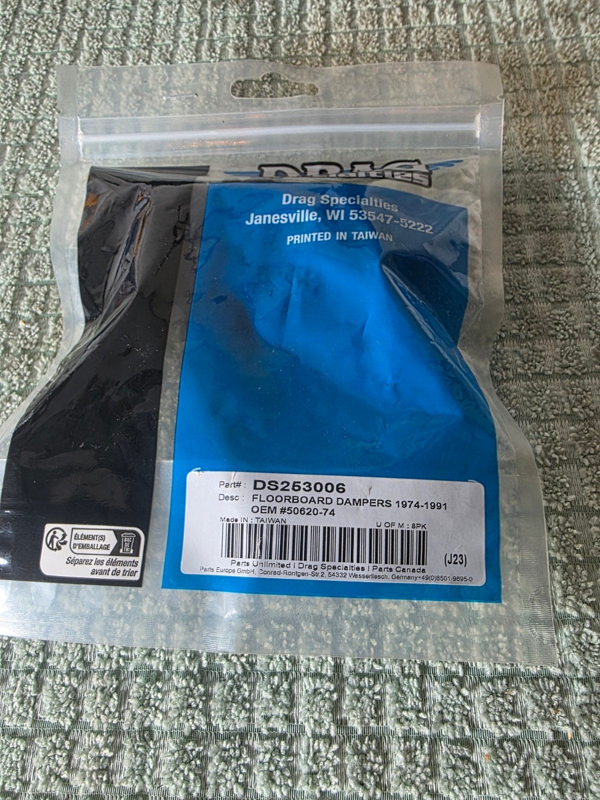 Harley-Davidson Floorboard Dempers 1974-1991 (DS253006), Ophalen of Verzenden, Nieuw