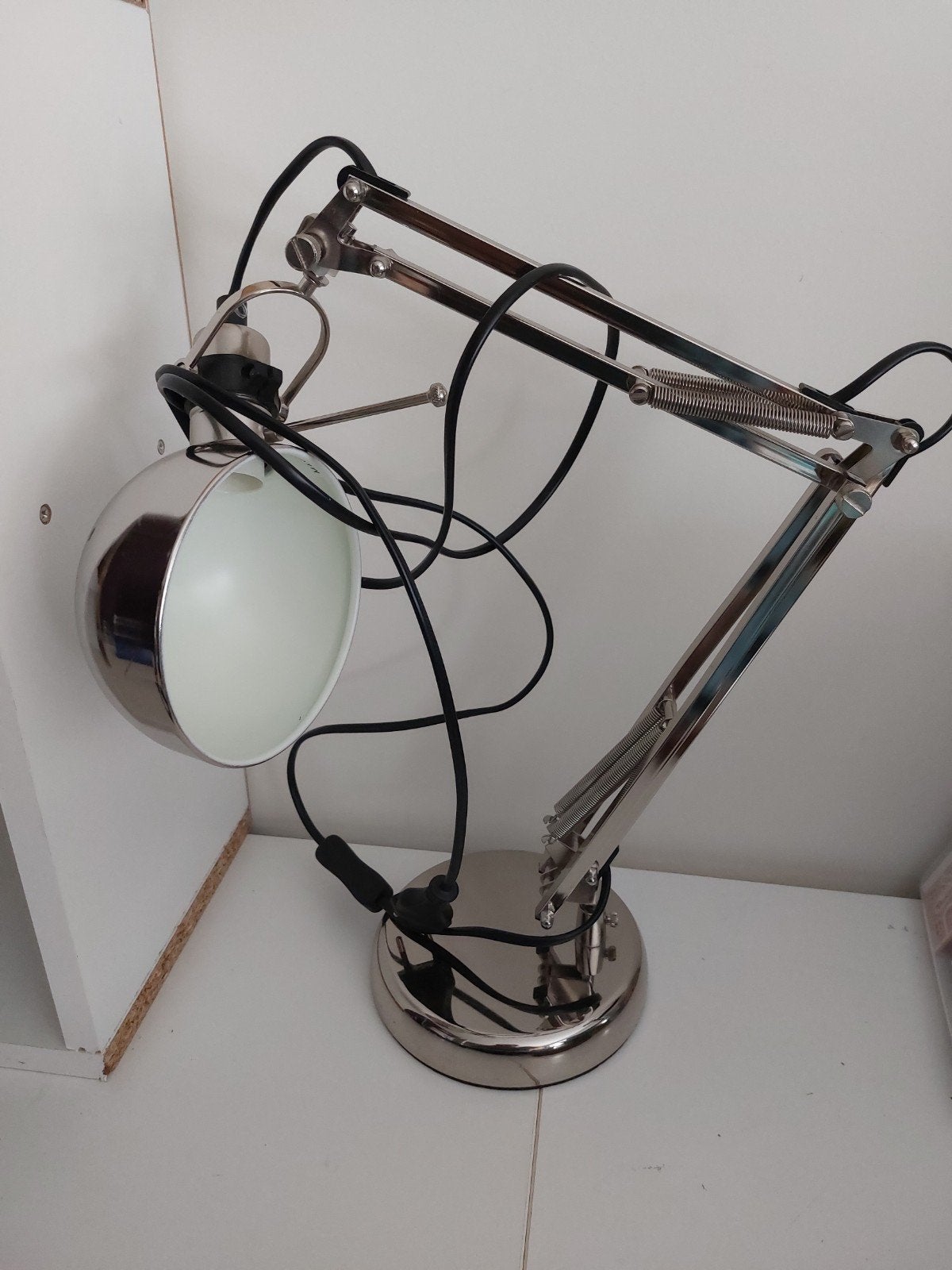 IKEA FORSA Verstelbare bureaulamp/tafellamp chroom, Bureaulamp, Gebruikt, Overige merken, Verzenden
