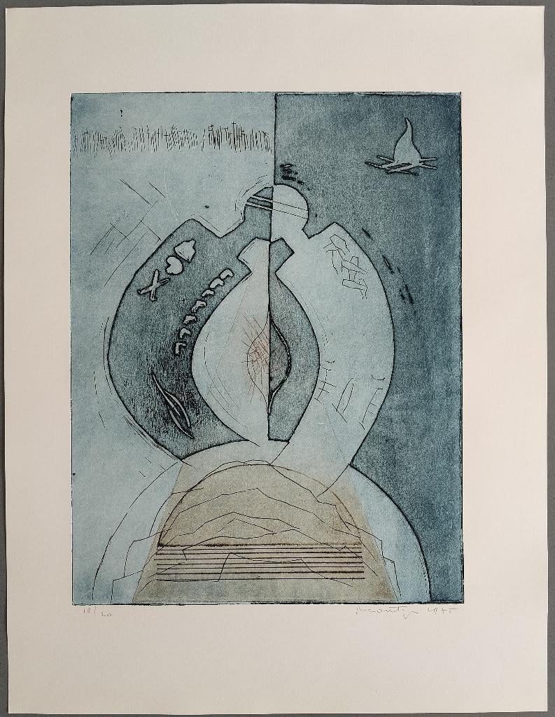 Jan Montyn – Treizième jour - La Smaskali Bleu-Foncé - ets, Antiek en Kunst, Kunst | Etsen en Gravures, Verzenden, Ets