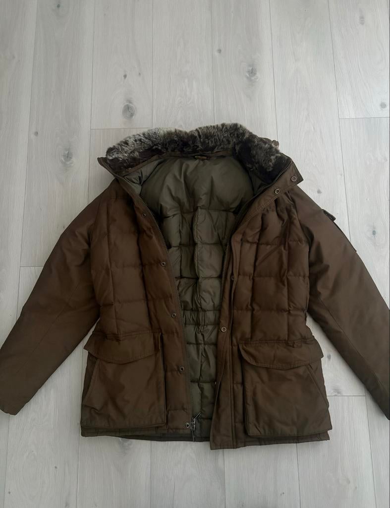 Warme Woolrich winterjas met bontkraag - Maat XL, Kleding | Heren, Jassen | Winter, Ophalen of Verzenden, Zo goed als nieuw, Maat 56/58 (XL)