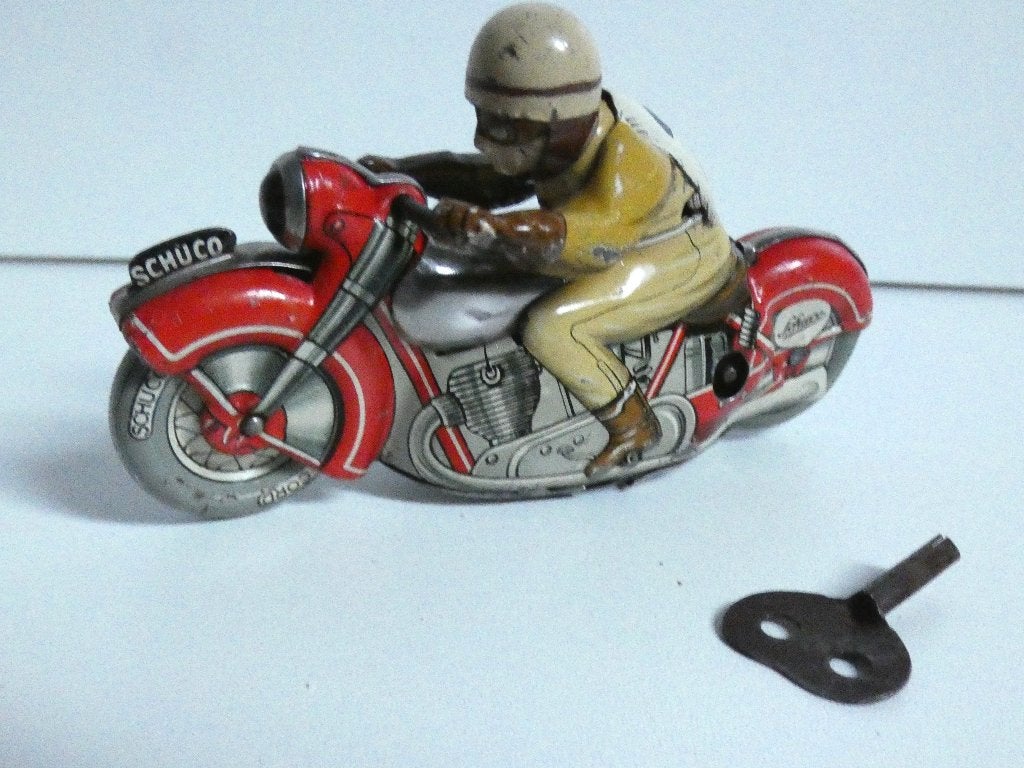Te koop blikken antieke Schuco motorfiets, de Motodrill 1006, Ophalen of Verzenden