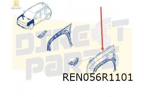 Renault R4 EV (6/25-) Voorscherm Links Origineel! 631019417R