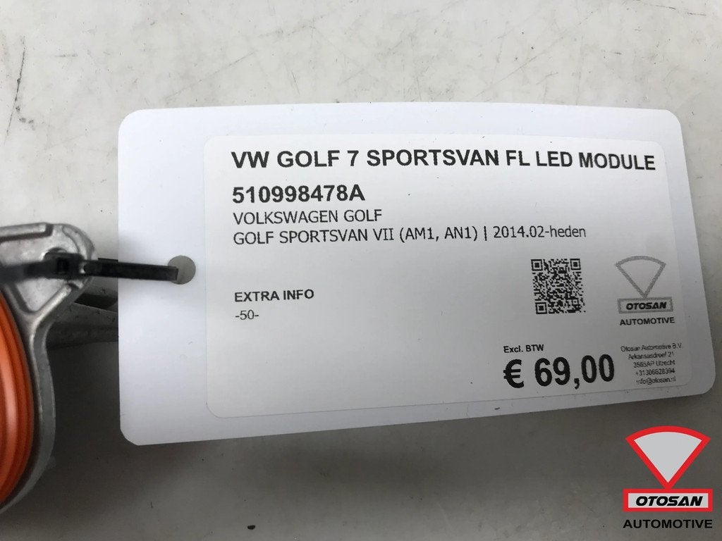 VW Golf 7 Sportsvan Facelift Koplamp LED Module 510998478A, Gebruikt, Volkswagen, Volkswagen AG, Berliner Ring 2
38440  Wolfsburg, DE