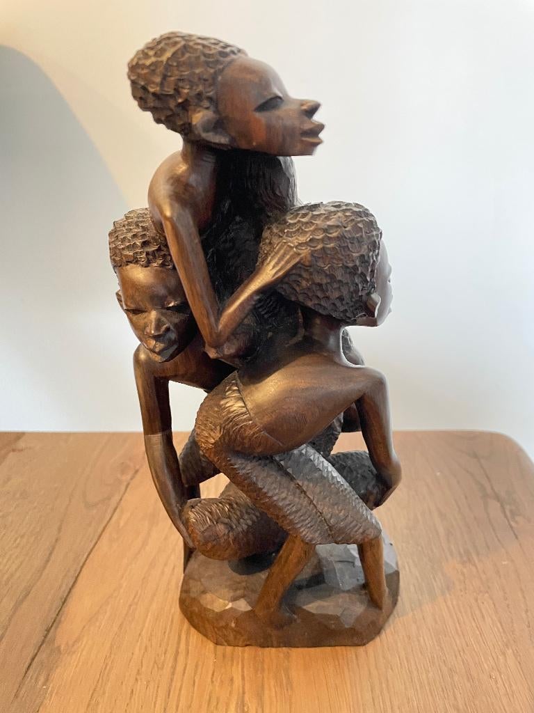 Houtsnijwerk uit Kenia (10x8x21cm), Ophalen, Minder dan 20 cm, Handgemaakt, Hout
