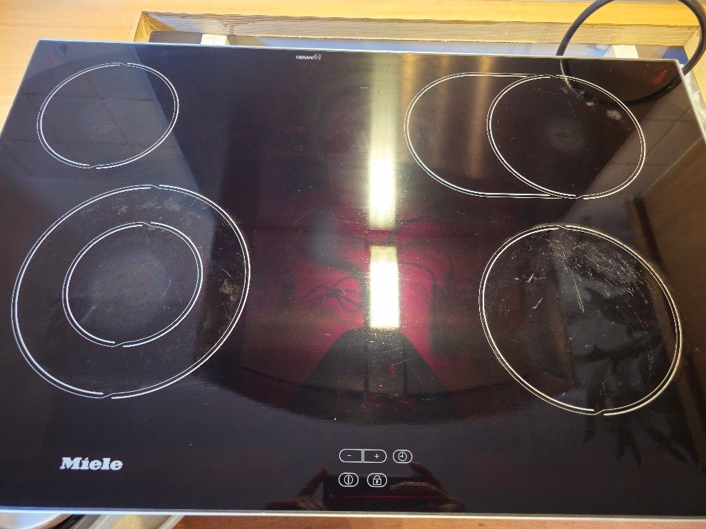 keramische kookplaat miele 80cm, Witgoed en Apparatuur, Kookplaten, Ophalen, Gebruikt, Keramisch, 4 kookzones