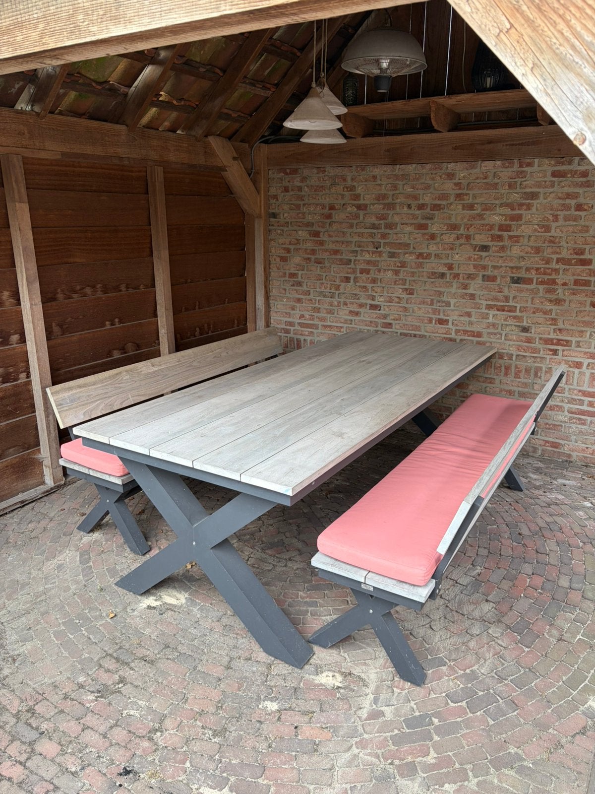 Life outdoor living picknick set, Tuin en Terras, Ophalen, Teakhout, Zo goed als nieuw, Bank