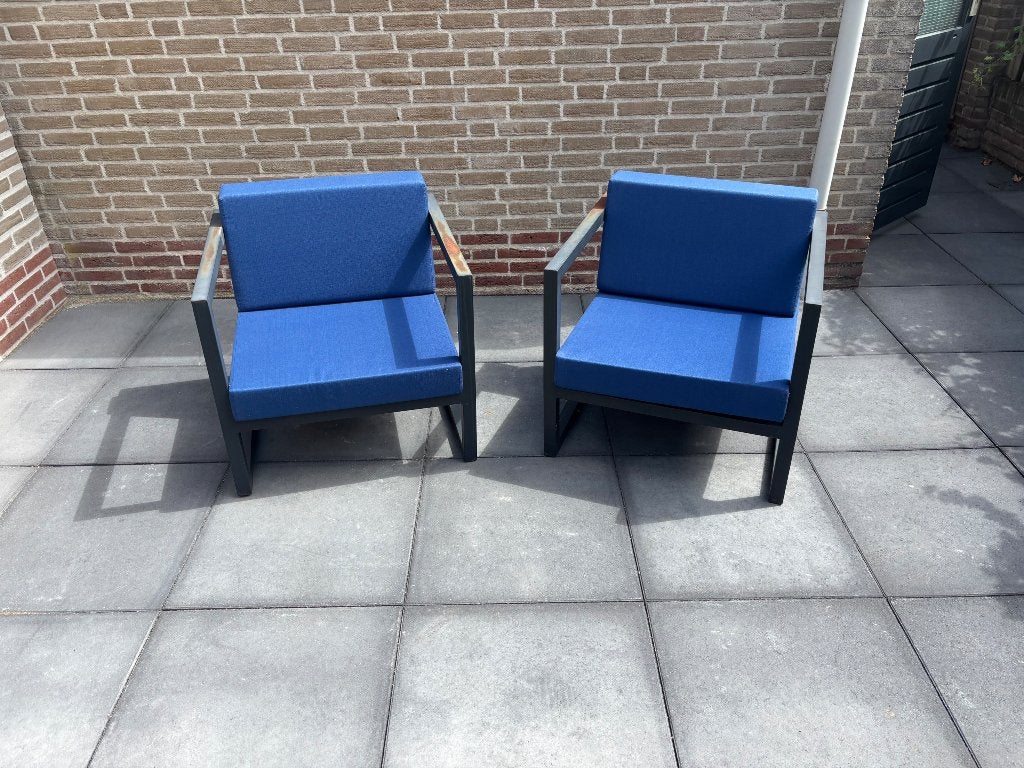 2 Loungestoelen, Gebruikt, Aluminium, Loungeset, Ophalen