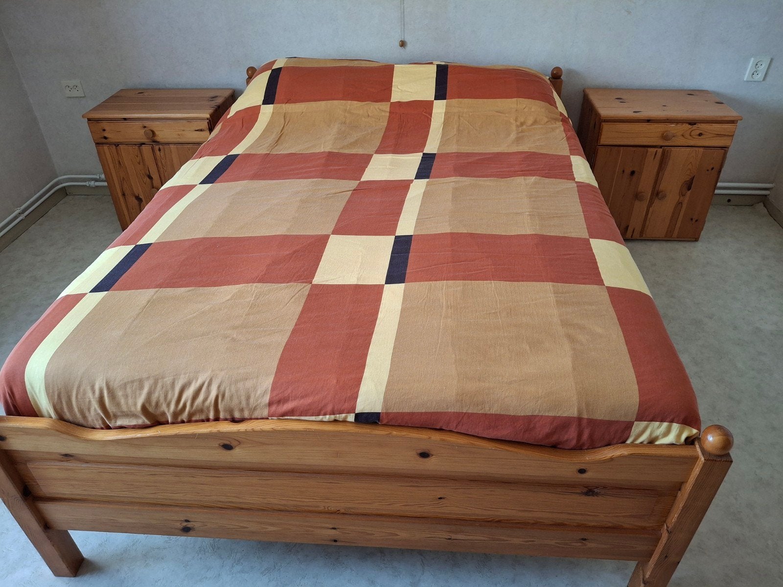 2 persoons grenen ledikant 140 x 200 cm, Huis en Inrichting, Slaapkamer | Bedden, Ophalen, Gebruikt, Tweepersoons, 140 cm