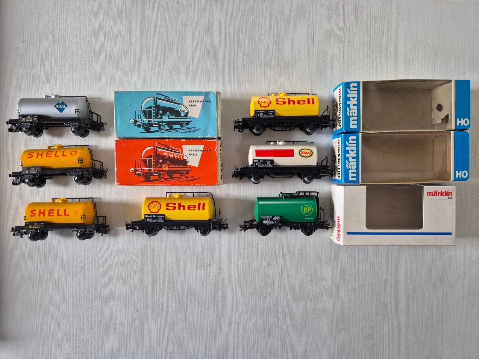 Mooie set met 7 Märklin ketelwagons, Wisselstroom, Gebruikt, Wagon, Ophalen of Verzenden