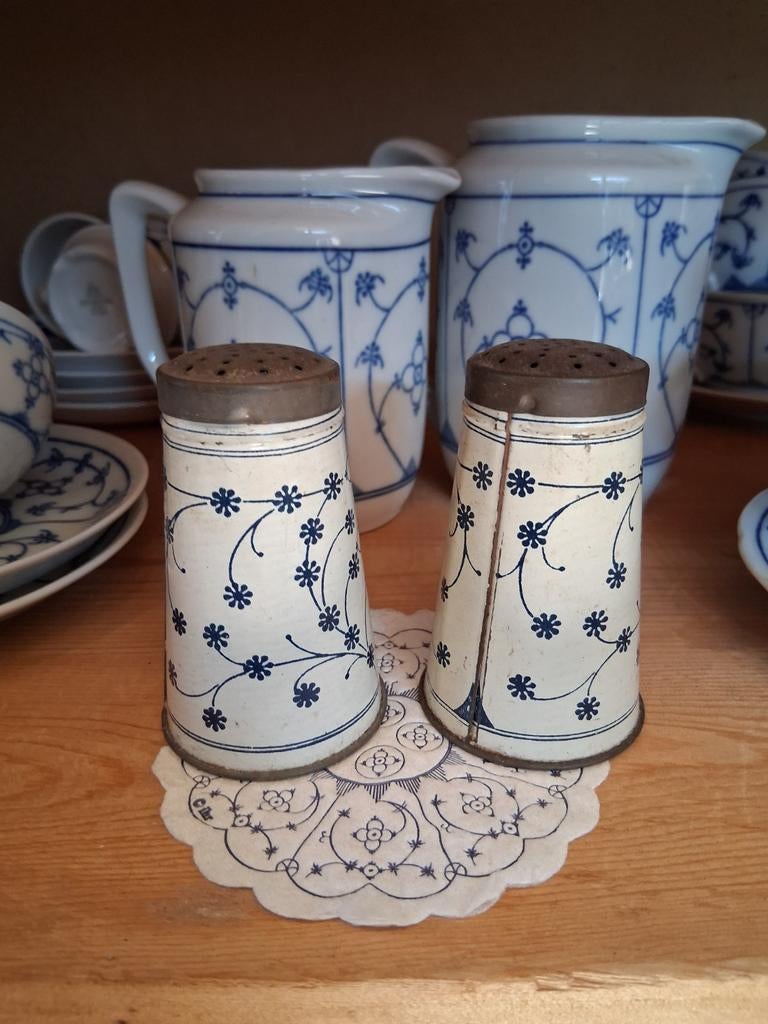 Blikken peper  en zoutvaatje  blauw saks, Ophalen of Verzenden, Nieuw, Overige stijlen