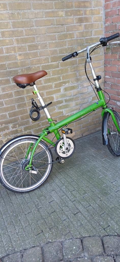 Stoere groene vouw/inklap fiets., Ophalen, Gebruikt, 20 inch of meer, Versnellingen