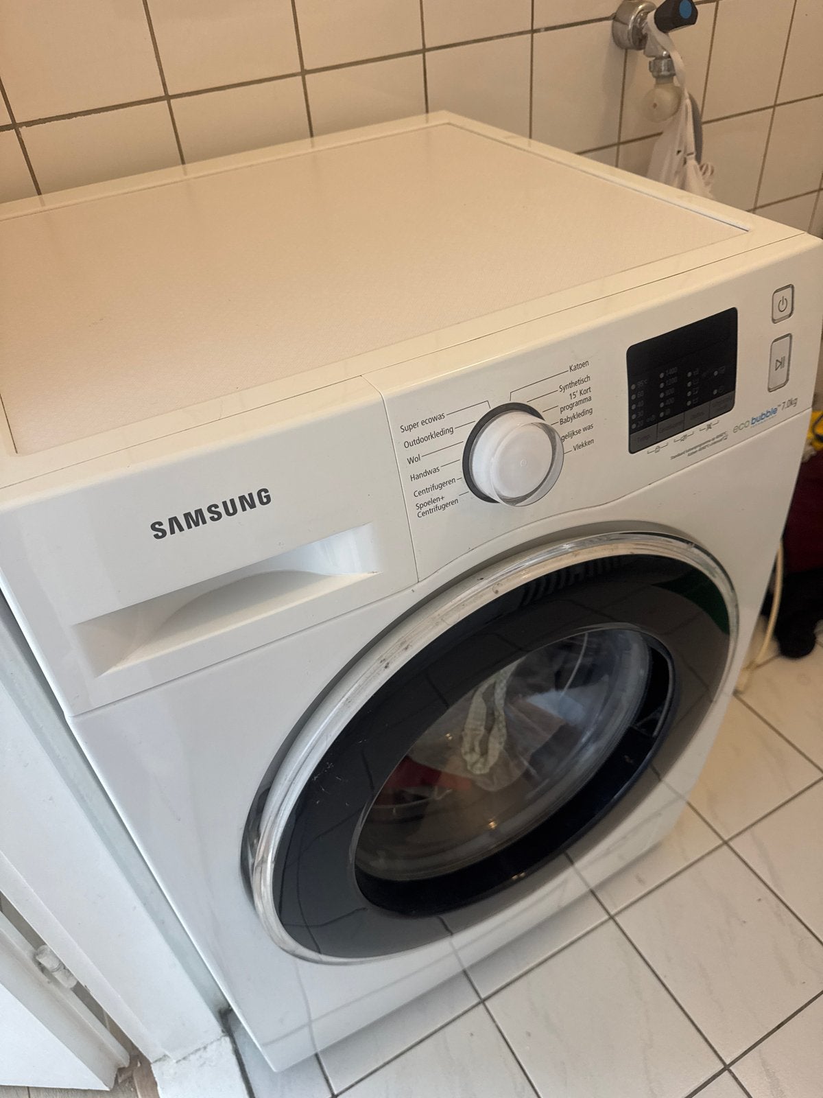 Samsung EcoBubble 7.0kg Wasmachine, Witgoed en Apparatuur, Ophalen, Zo goed als nieuw, Voorlader, 85 tot 90 cm