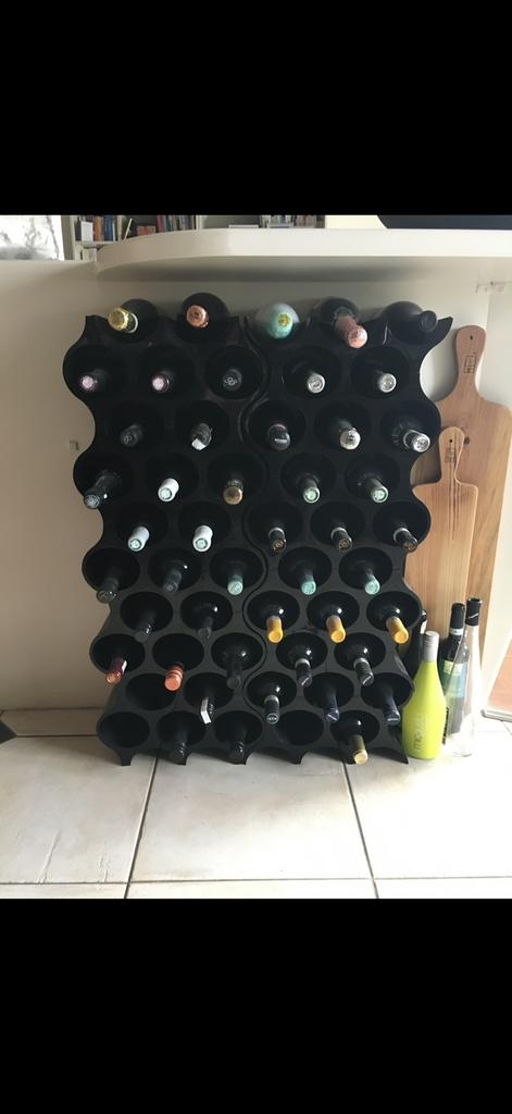 Koziol modulair wijnrek - stapelbaar (prijs per set) zwart, Ophalen, Kunststof, Gebruikt, 5 tot 15 flessen