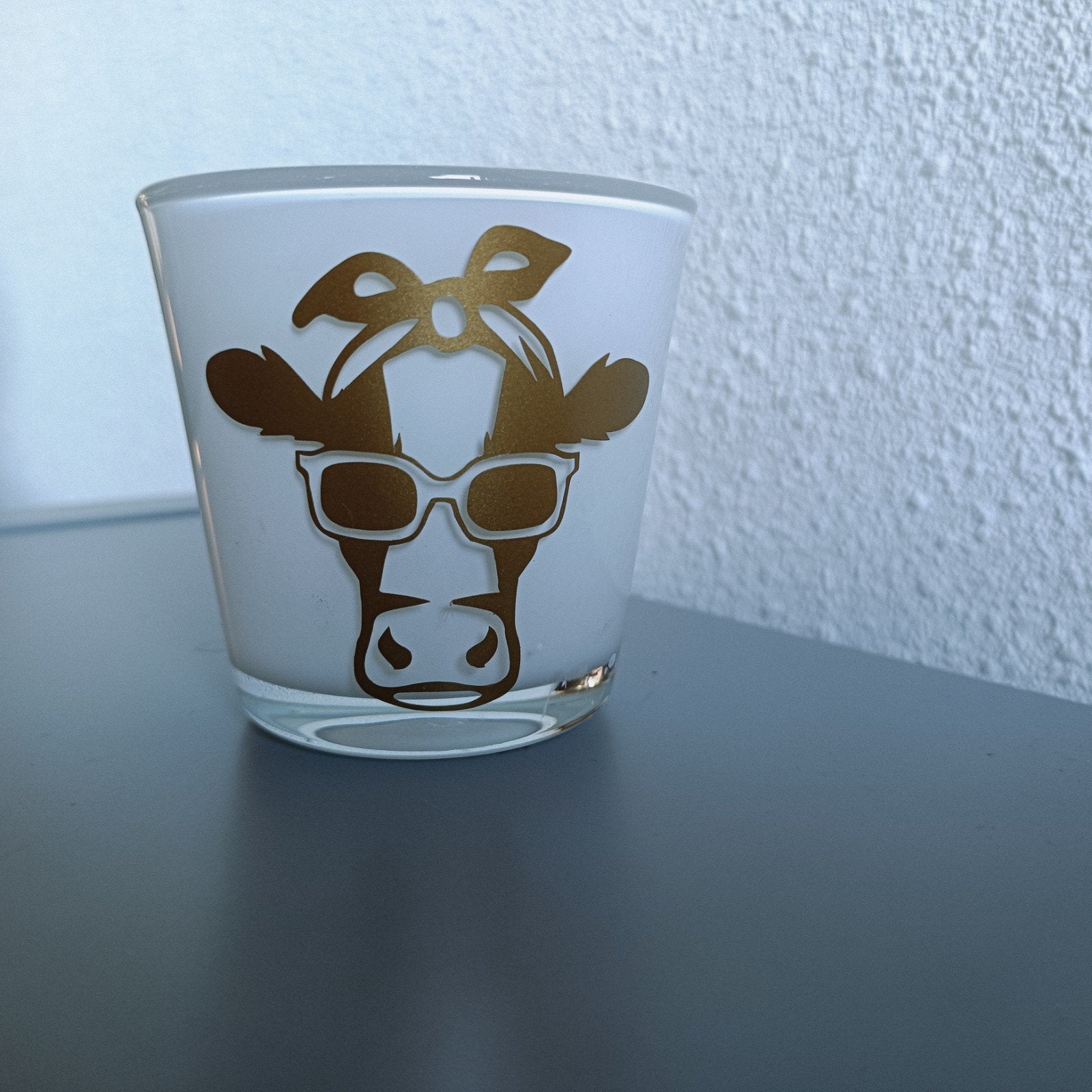 Leuke waxinelichthouder met koeienprint, Wit, Waxinelichthouder, Nieuw, Ophalen of Verzenden