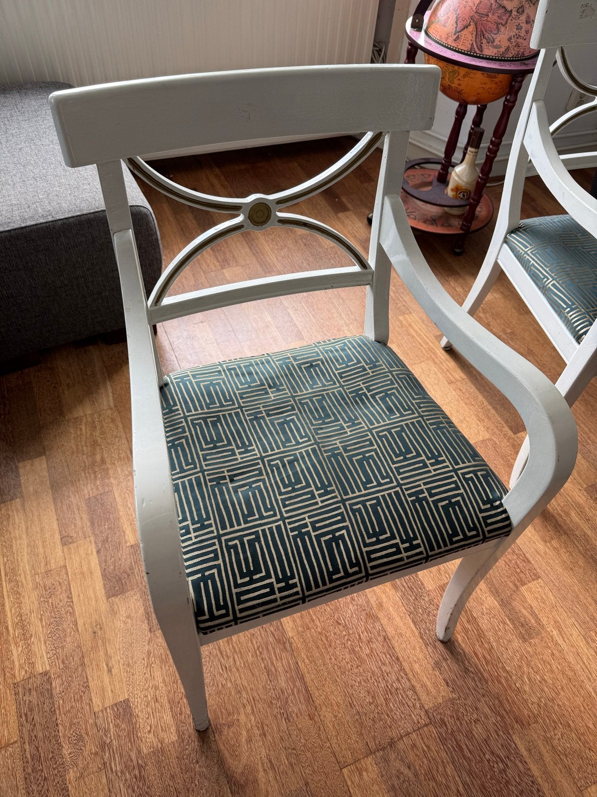 Set 6 Witte Stoelen met uniek patroon, Antiek en Kunst, Ophalen
