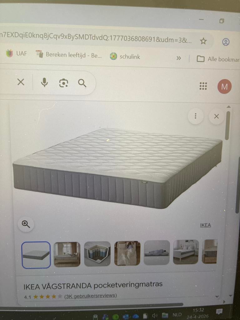 IKEA VÅGSTRANDA pocketveringmatras als nieuw 140 x 200, Huis en Inrichting, Slaapkamer | Matrassen en Bedbodems, Ophalen, Tweepersoons