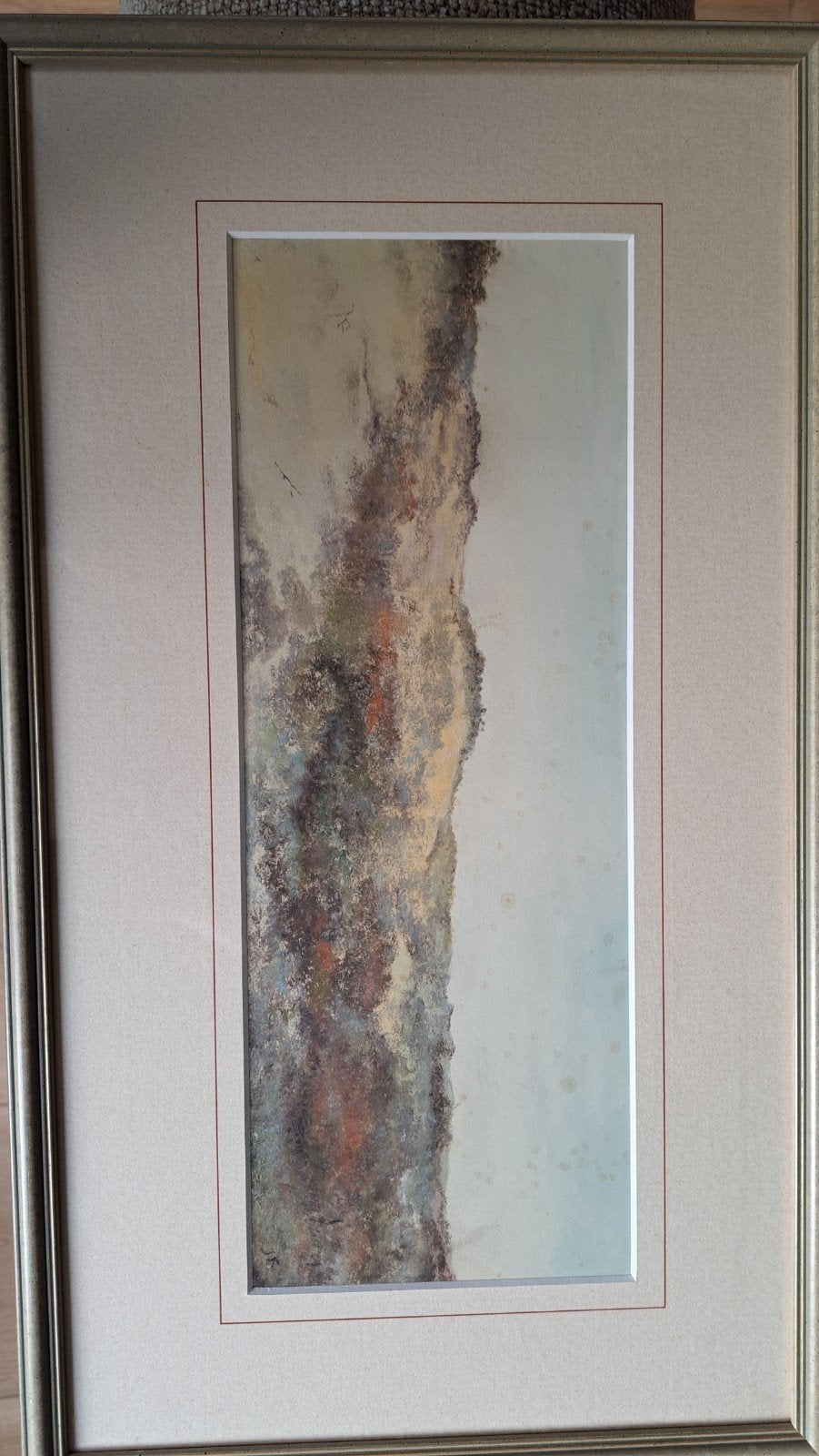 Abstract schilderij met lijst - Gesigneerd, Abstract, Ophalen of Verzenden, Aquarel, Overige onderwerpen