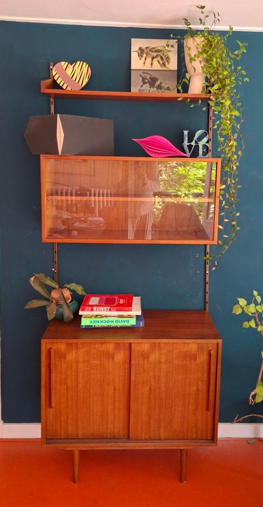 Mooi Modulair wandsysteem teak, Huis en Inrichting, Ophalen, Zo goed als nieuw, 25 tot 50 cm, Minder dan 100 cm