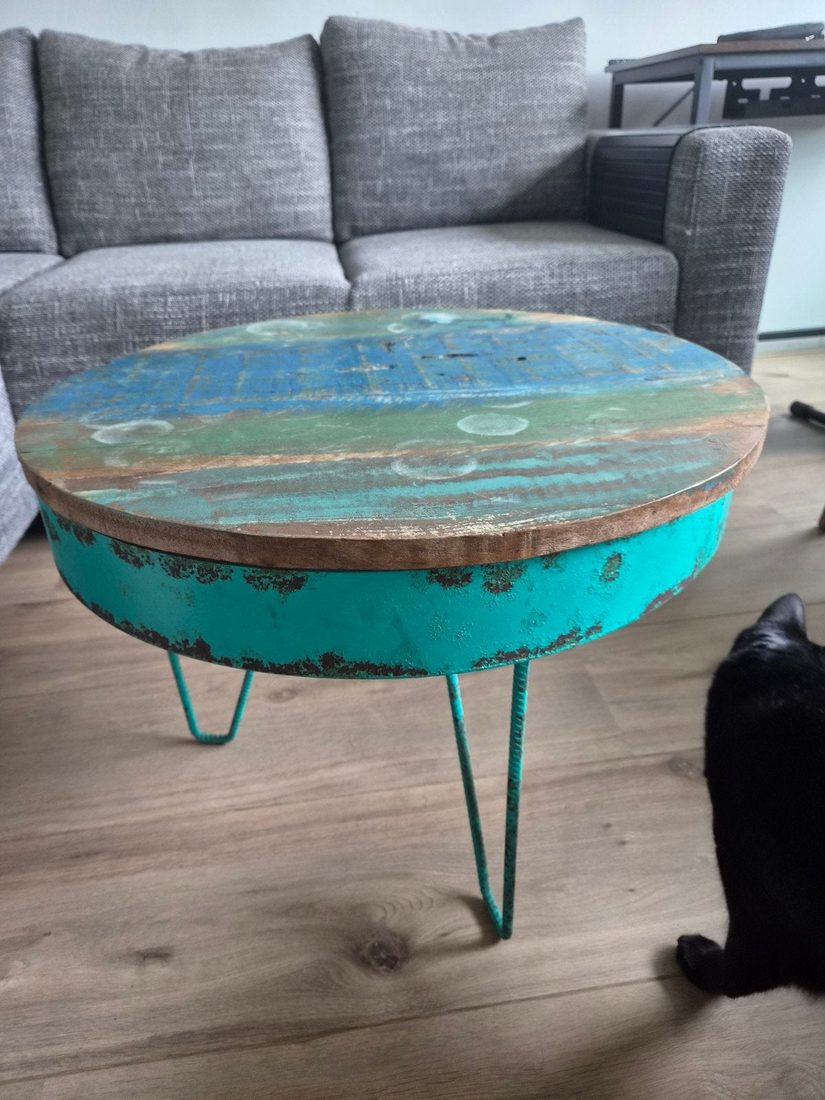 Kleurrijke salontafel, Huis en Inrichting, Tafels | Salontafels, Gebruikt, 100 tot 150 cm, Minder dan 50 cm, Rechthoekig