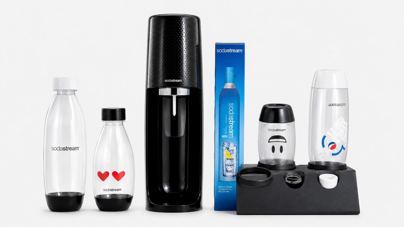 SodaStream Starterset met flessen en 2 CO2-cilinders, Ophalen of Verzenden, Zo goed als nieuw