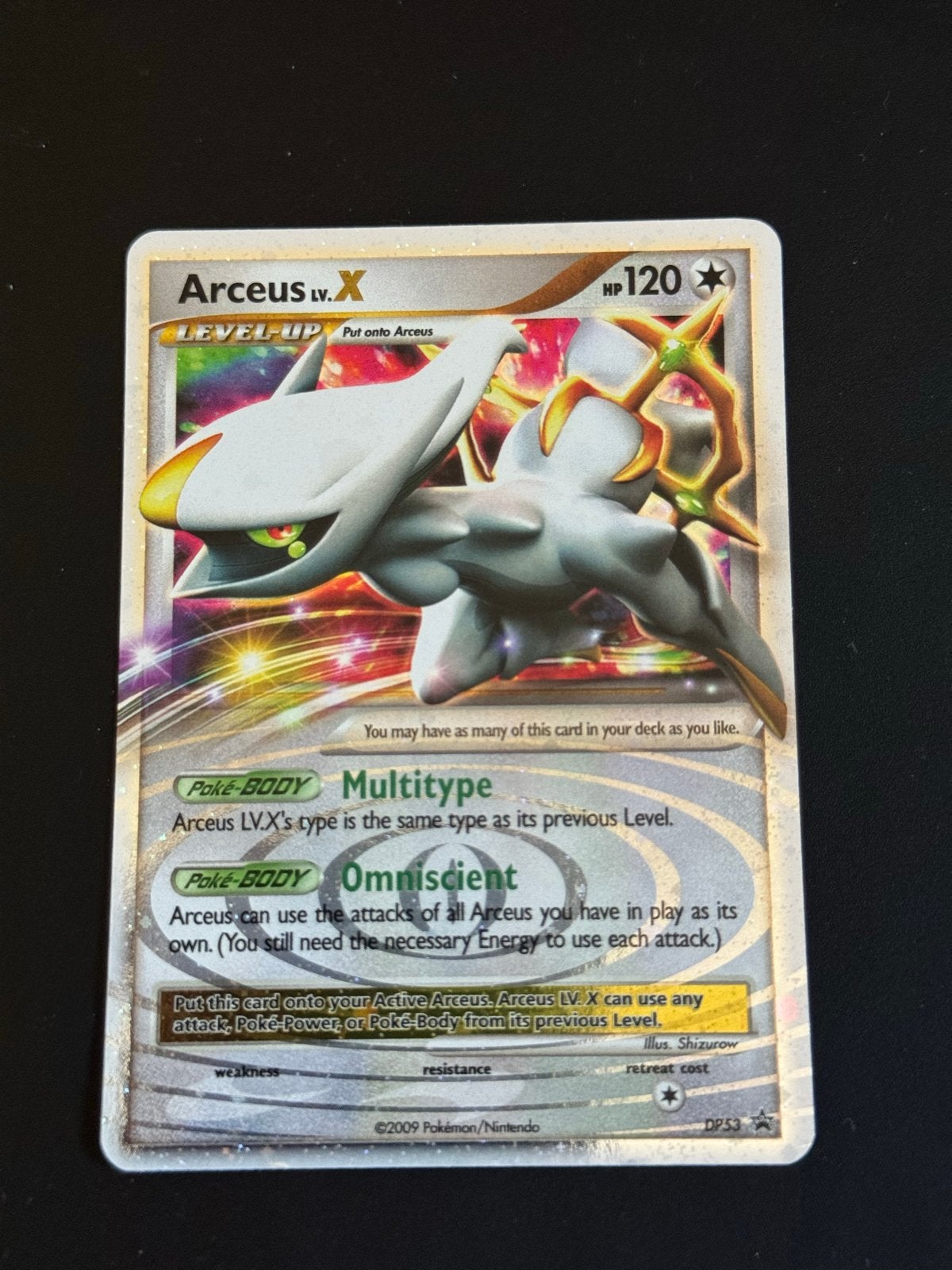 Pokémon Arceus LV.X DP53 Level-Up Kaart, Ophalen of Verzenden, Gebruikt, Losse kaart, Foil