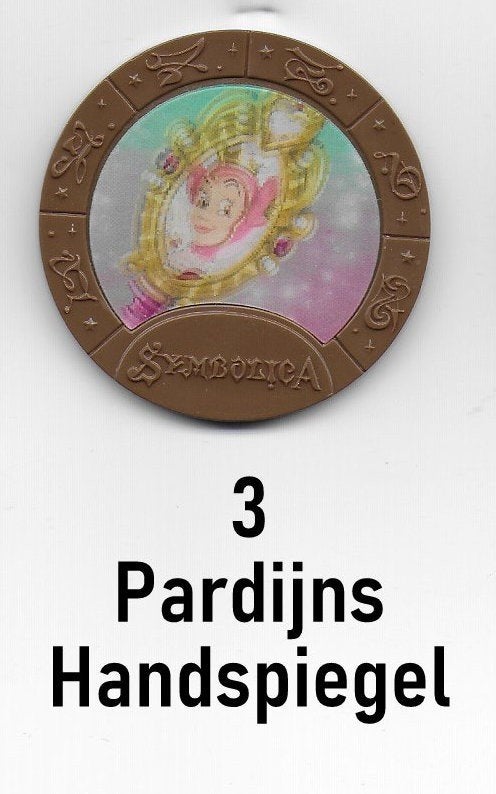 Emte efteling medaillon nr 3 pardijns handspiegel, Ophalen of Verzenden, Zo goed als nieuw, Overige typen