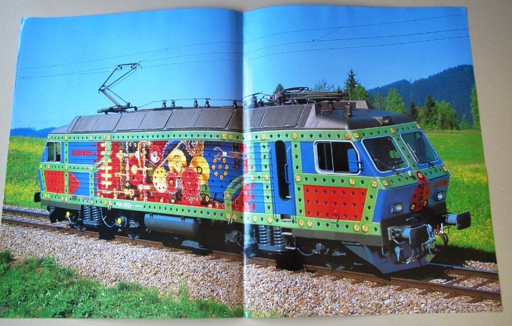 Märklin grote folder voor 34302 meccano-loc Zwitserland H0, Wisselstroom, Locomotief, Ophalen of Verzenden, Zo goed als nieuw