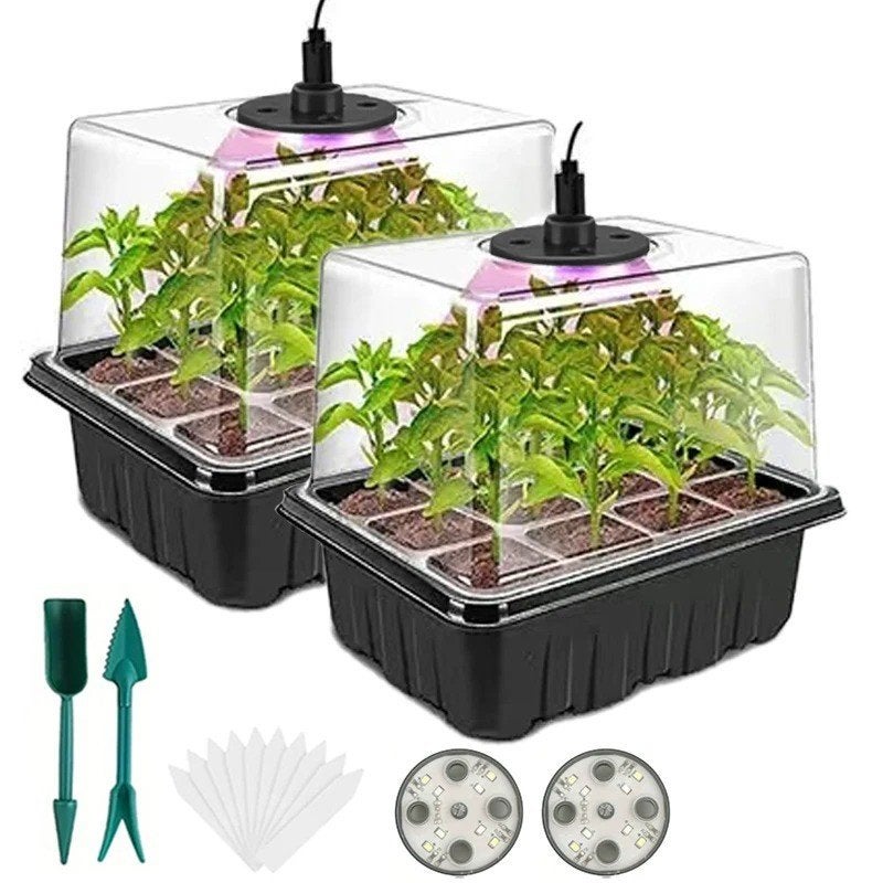 Professionele zaadkiembakken set 2 stuks met LED lampen, Ophalen of Verzenden, Nieuw, Kweekbak