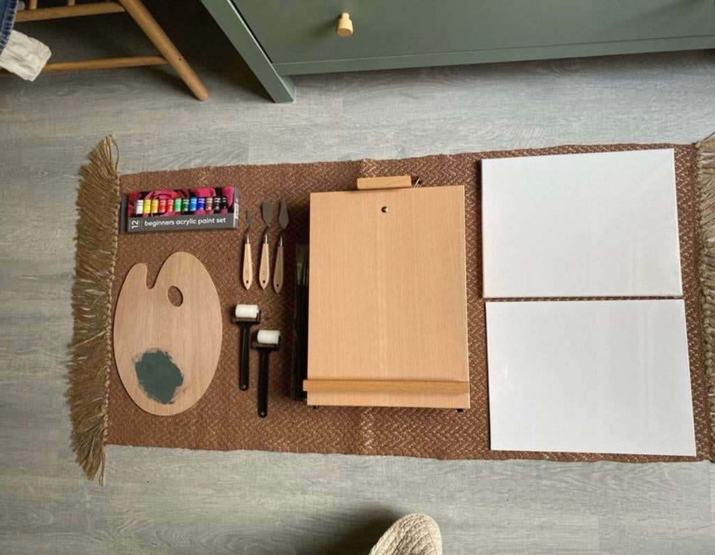 Panduro kunstenaarskoffer - set met acrylverf, Hobby en Vrije tijd, Schilderen, Ophalen of Verzenden, Zo goed als nieuw