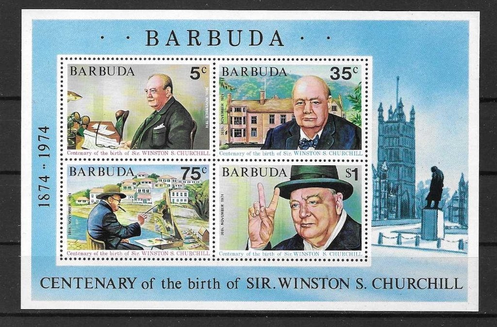 Barbuda Michel blok 11 postfris  CHURCHILL, Ophalen of Verzenden, Postfris, Midden-Amerika