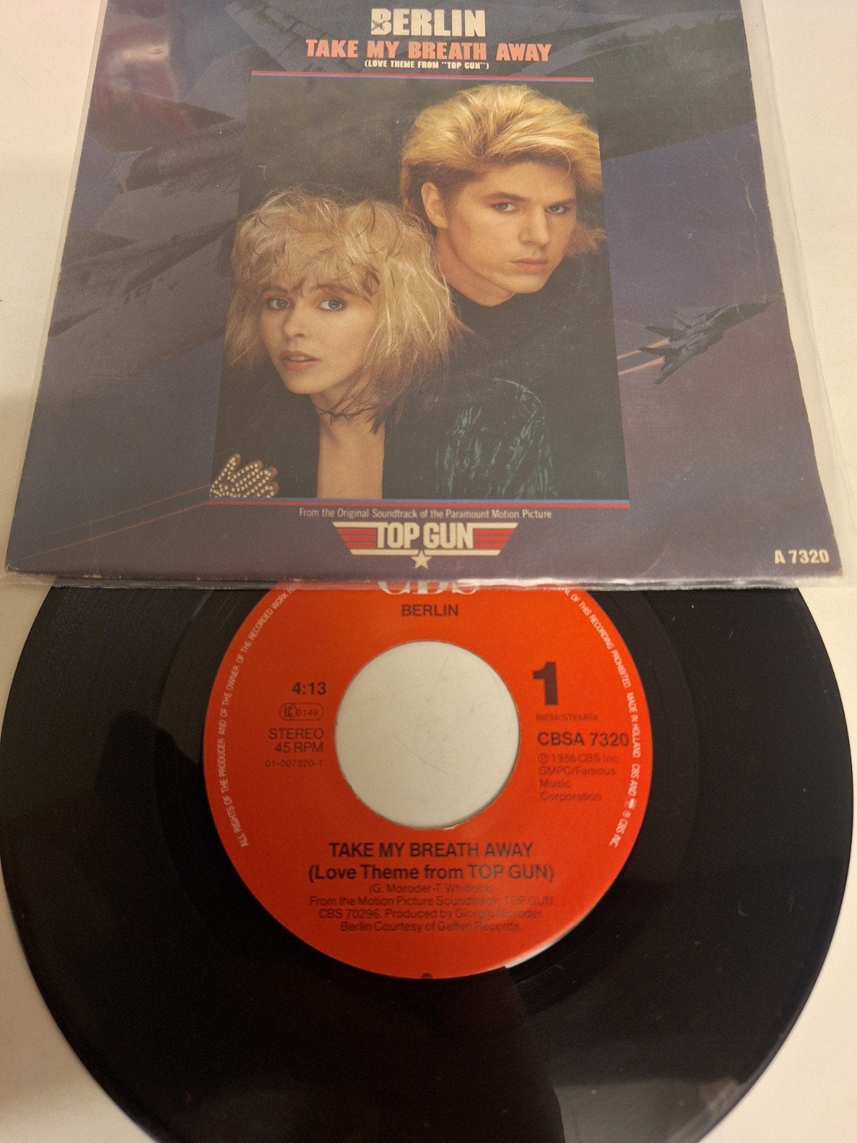Berlin - Take my breath away, 1986., Cd's en Dvd's, Vinyl | Pop, Fotohoes, Verzenden, 7 inch, Pop