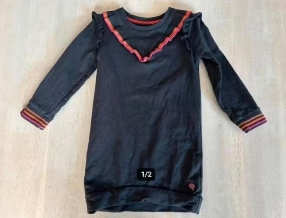 Donker Blauwe Jurk Quapi (ZGAN) maat 98, Meisje, Ophalen of Verzenden, Zo goed als nieuw, Jurk of Rok
