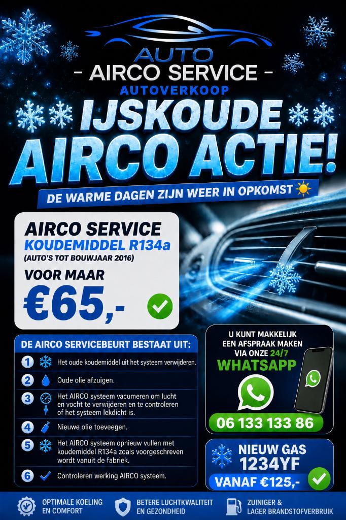 *Airco vullen* 30MIN/R134a R1234yf GOEDKOOPSTE IN TWENTE, Garantie, Overige werkzaamheden