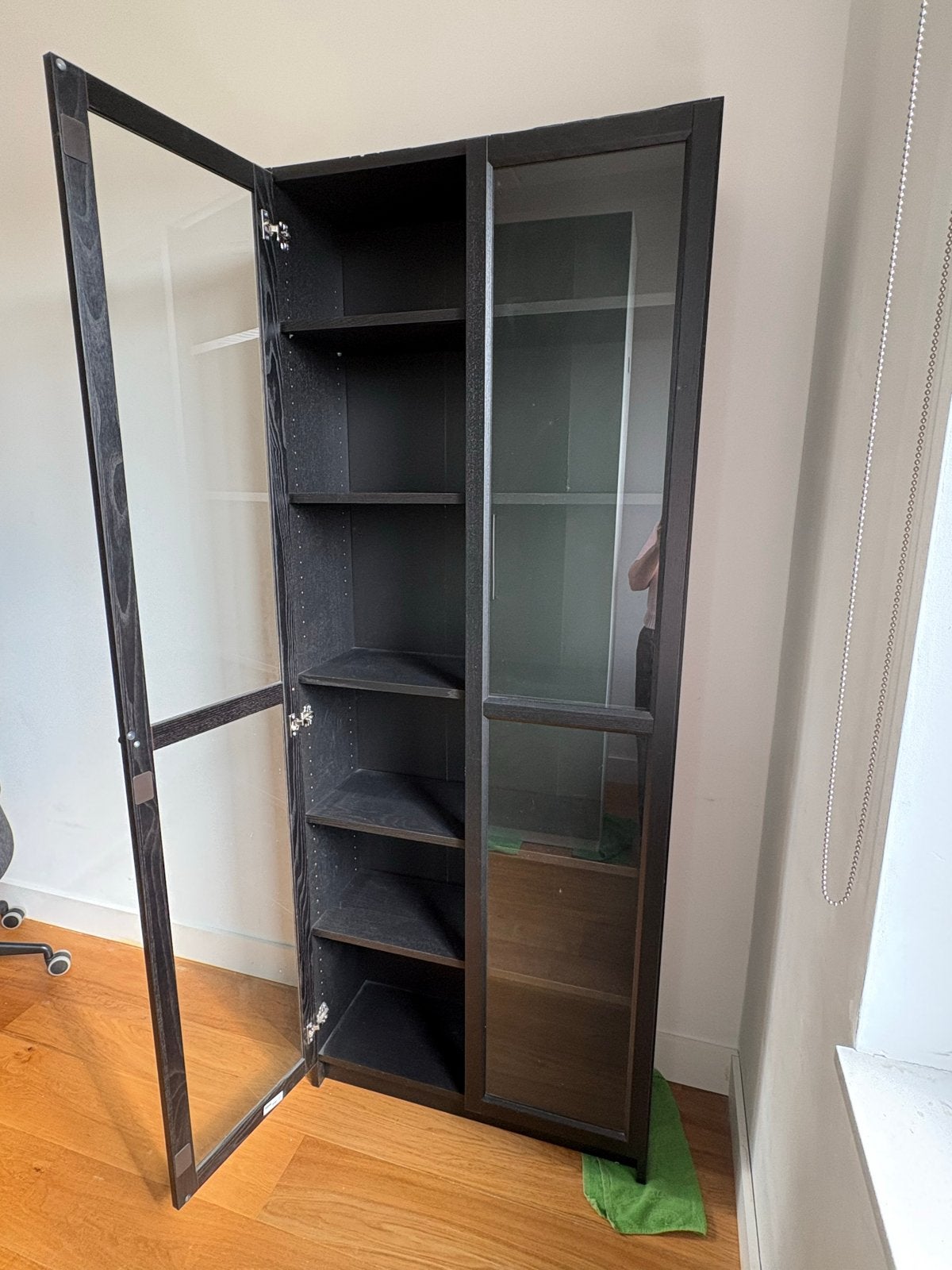 IKEA Billy Boekenkast met glazen deuren, donkerbruin, Ophalen, Gebruikt, 200 cm of meer, 50 tot 100 cm