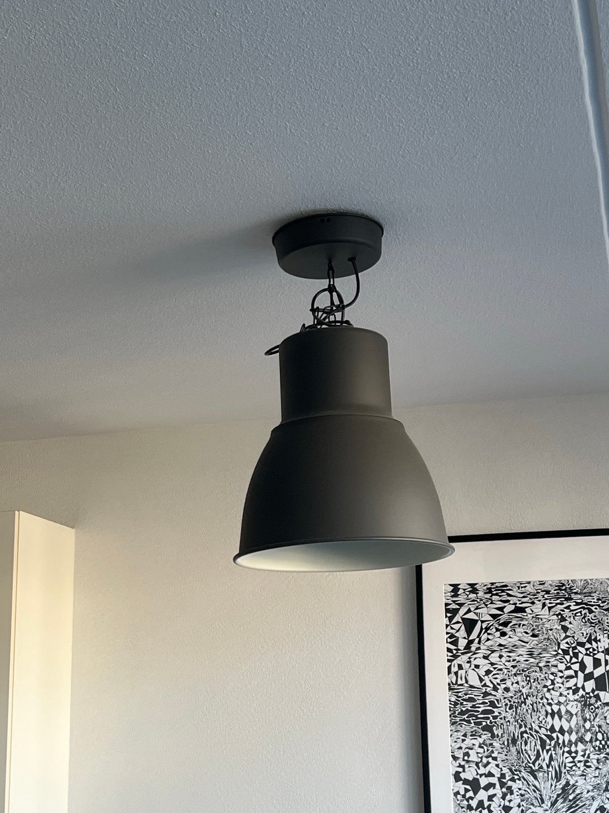 IKEA Hektar hanglamp 38cm - Donkergrijs/Zwart, Ophalen, Gebruikt, Metaal, E27 (groot)