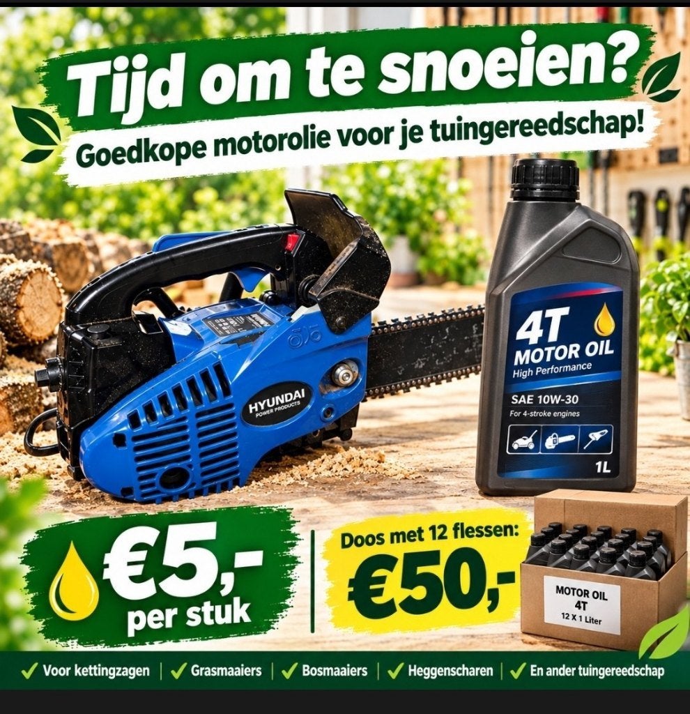 Motorolie voor tuingereedschap - voor het snoeien en maaien!