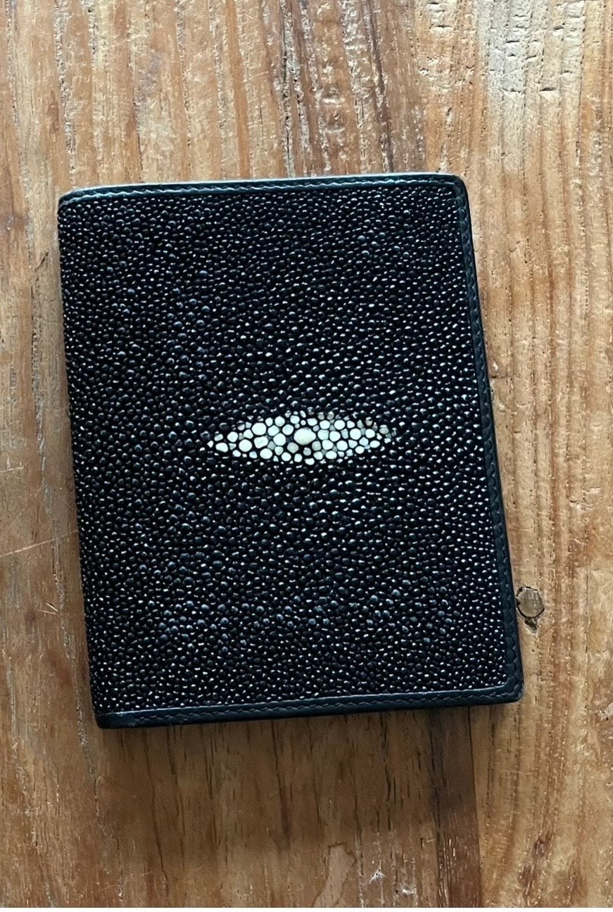 Exotische Roggenleren Portemonnee/Creditcardhouder, Overige merken, Zwart, Nieuw, Ophalen of Verzenden