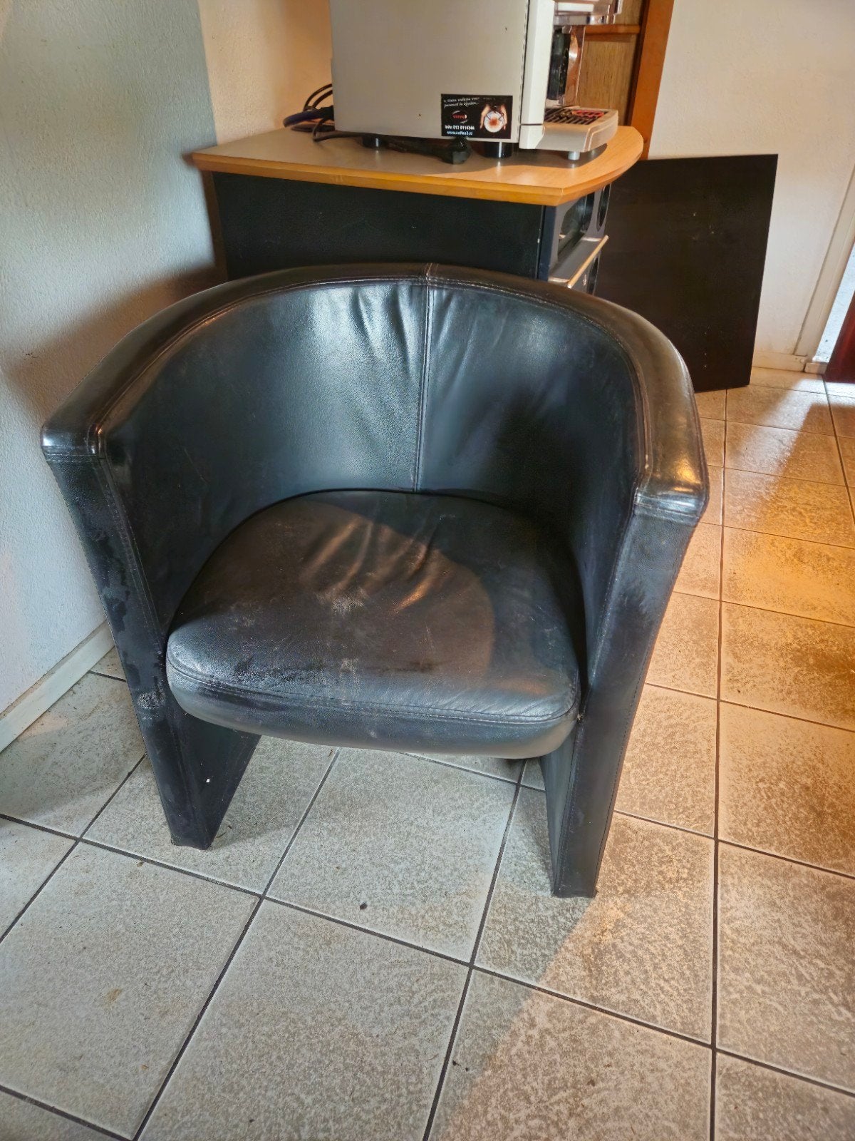 2  comfortabele zwarte kuipstoelen, Huis en Inrichting, Stoelen, Ophalen, Gebruikt, Twee, Zwart