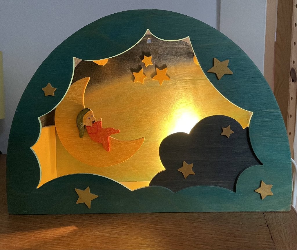 Houten kinderlamp de Noest, Gebruikt, De Noest, Handgemaakt, Ophalen of Verzenden