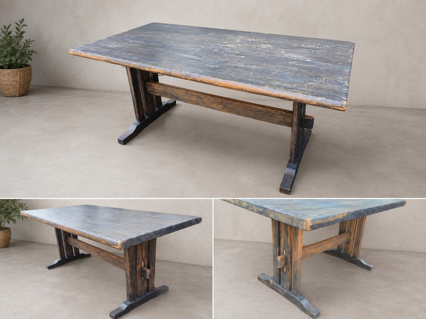 Eettafel vierkante tafel rustiek stoer sober kloostertafel, Ophalen, Rechthoekig, Hout
