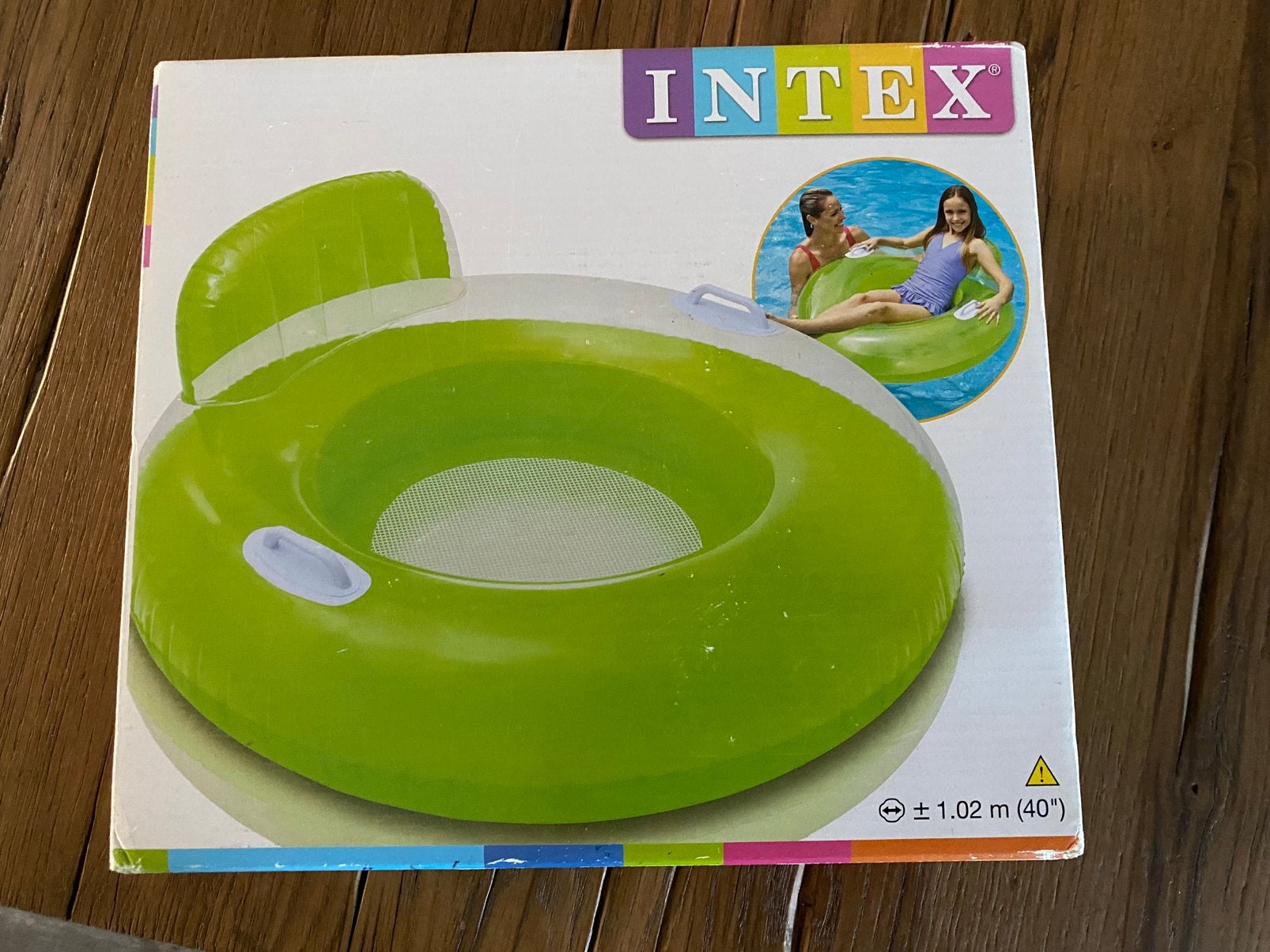 Intex nieuwe  zit band met rugsteuntje.met handsvaten., Ophalen, Nieuw